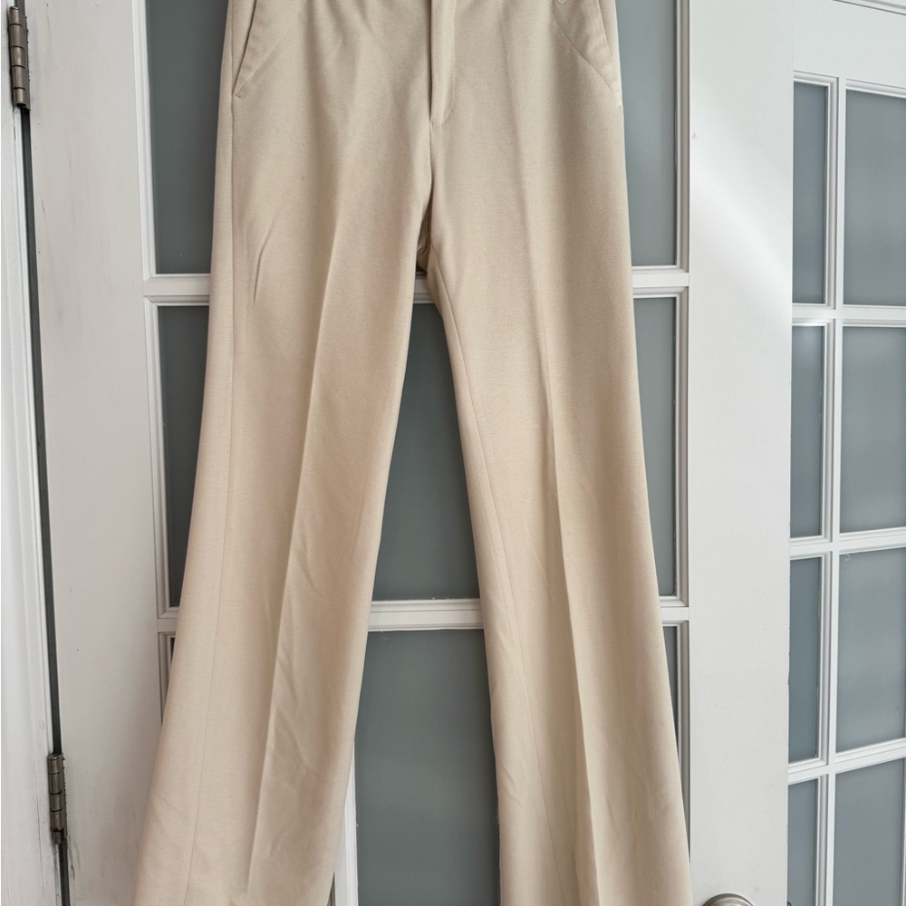 Chic Cream Wide Leg Women's Pants
